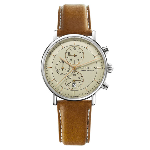 Pánské hodinky Herbelin Inspiration Chronographe 35647AP17TRGD, Verze: hnědá2 