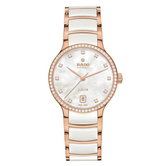 Dámské hodinky Rado Centrix Automatic Diamonds R30230902, Verze: bílá 