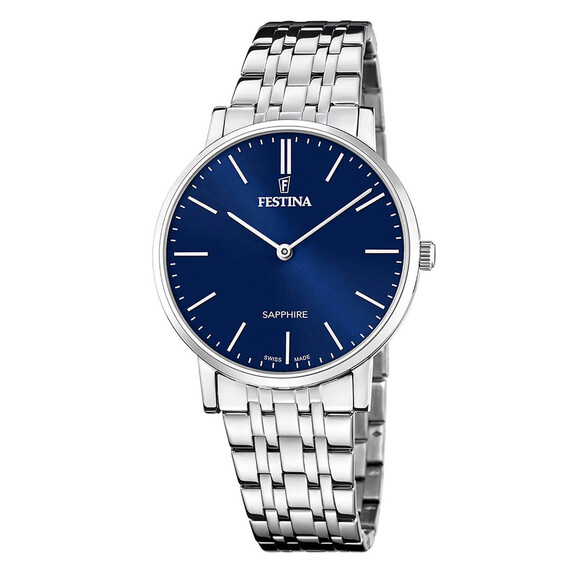 Pánské hodinky Festina Swiss Made F20045/3, Verze: modrá 