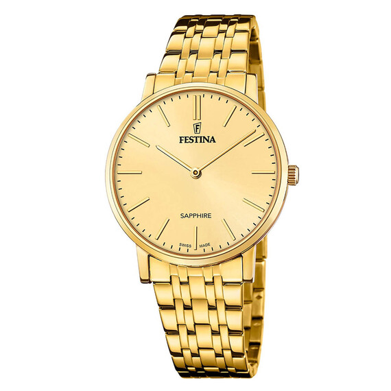 Pánské hodinky Festina Swiss Made F20046/3, Verze: žluté zlato3 