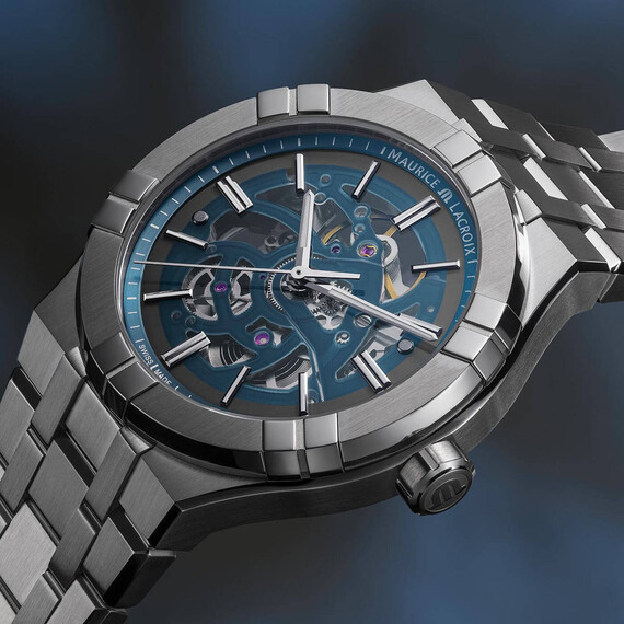 Pánské hodinky Maurice Lacroix Aikon Automatic Skeleton AI6008-SS002-031-1, Verze: modrá , 3 image