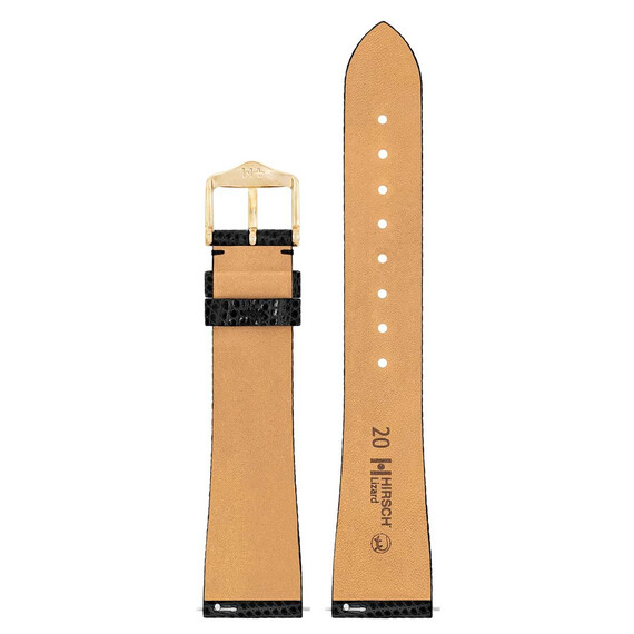 Řemínek Hirsch Lizard New černý 20 L - 120/80, Verze: černá, Šířka řemínku: 20, Šířka u spony: 16, Délka řemínku: L - 120/80 , 3 image