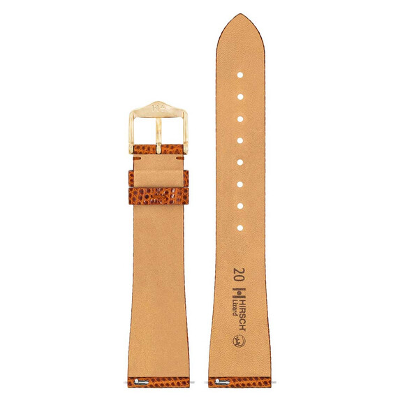 Řemínek Hirsch Lizard New zlatohnědý 20 L - 120/80, Verze: hnědá2, Šířka řemínku: 20, Šířka u spony: 16, Délka řemínku: L - 120/80 , 3 image