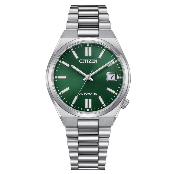 Dámské,Pánské hodinky Citizen Tsuyosa Mechanical 37 mm NJ0200-50X, Verze: zelená 