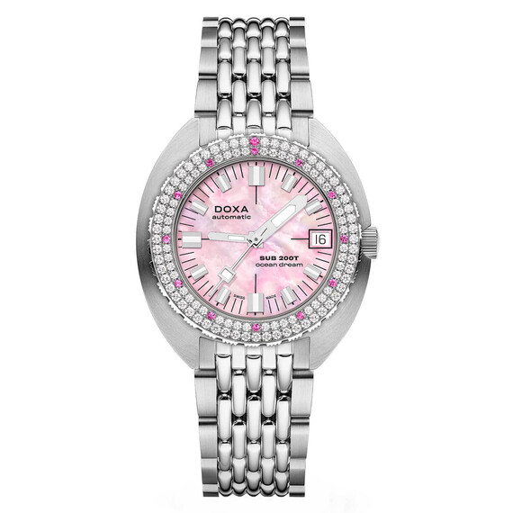 Dámské,Pánské hodinky Doxa SUB 200T Ocean Dream Diamonds 804.10D.061.10, Verze: růžová 