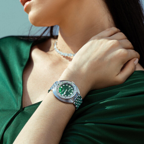 Dámské,Pánské hodinky Doxa SUB 200T Sea Emerald Diamonds 804.10D.131.10, Verze: zelená , 3 image