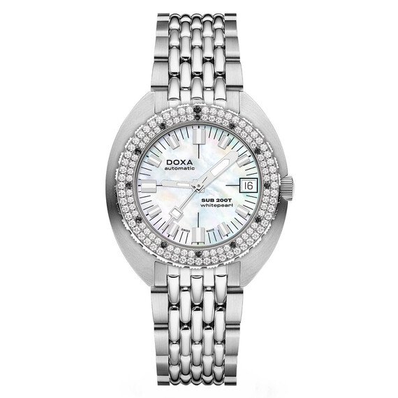 Dámské,Pánské hodinky Doxa SUB 200T Whitepearl Diamonds 804.10D.011.10, Verze: bílá 