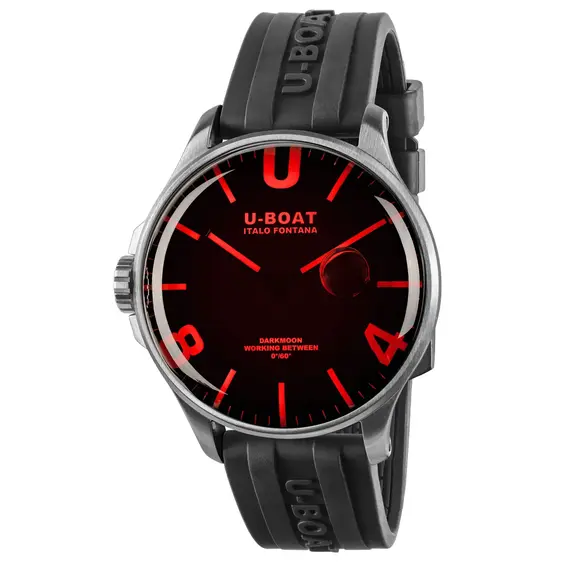 Pánské hodinky U-BOAT Darkmoon 44 mm Red Glass SS 8465, Verze: červená 