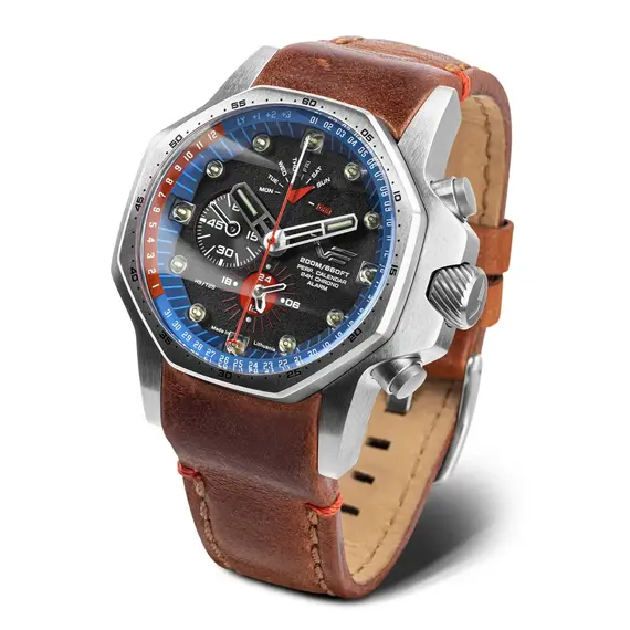 Pánské hodinky Vostok Europe Atomic Age Oppenheimer YM86-640A696, Verze: hnědá 