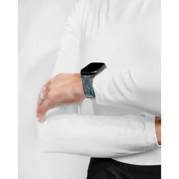 Řemínek Hirsch Stone modrý 19 L - 120/80, Verze: modrá, Šířka řemínku: 19, Šířka u spony: 18, Délka řemínku: L - 120/80 , 6 image