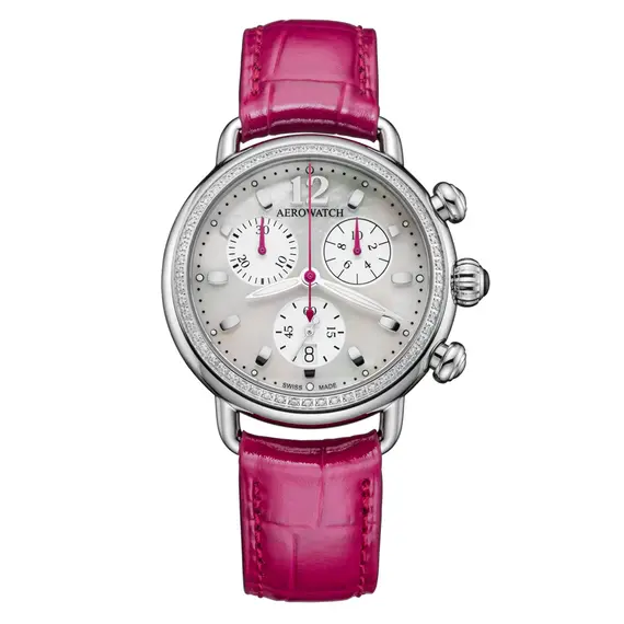 Dámské hodinky Aerowatch 1942 Chronolady Raspberry A 81105 AA04 DIA, Verze: červená 