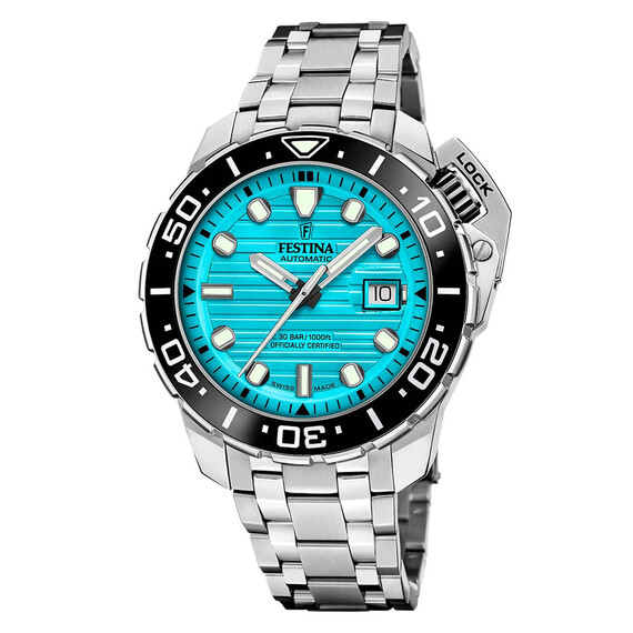 Pánské hodinky Festina Swiss Made Diver COSC F20043/5, Verze: modrá2 