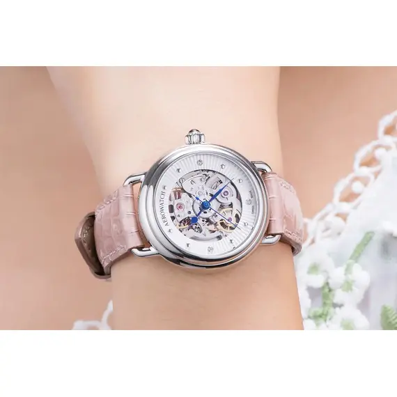 Dámské hodinky Aerowatch 1942 Lady Automatic Skeleton A 60960 AA18, Verze: růžová , 6 image