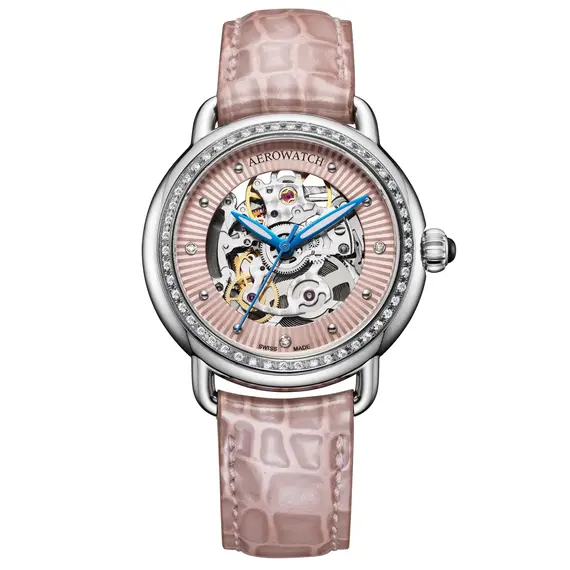 Dámské hodinky Aerowatch 1942 Lady Automatic Skeleton A 60960 AA20 DIA, Verze: růžová2 