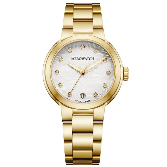 Dámské hodinky Aerowatch Harmonie Automatic A 60106 JA03 M, Verze: žluté zlato 