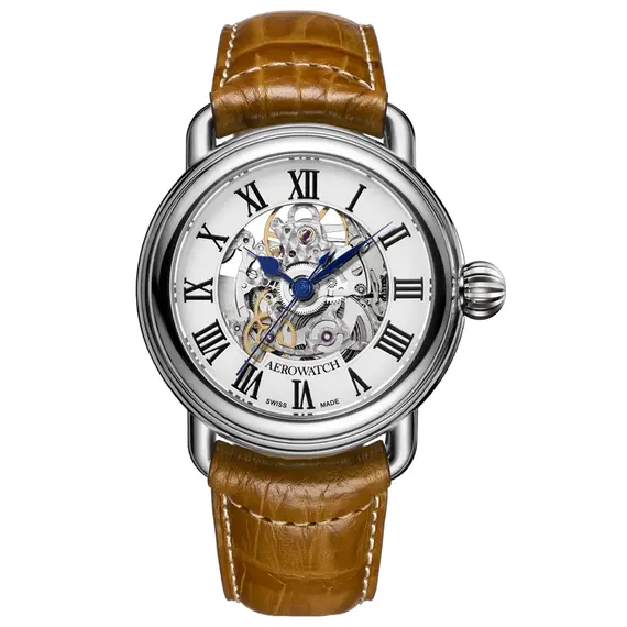 Pánské hodinky Aerowatch 1942 Automatic Skeleton A 60900 AA14, Verze: bílá 