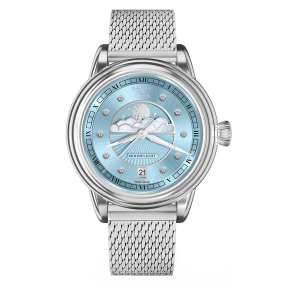 Dámské hodinky Aviator Douglas Moonflight Diamond Edition V.1.33.0.359.5, Verze: modrá3 