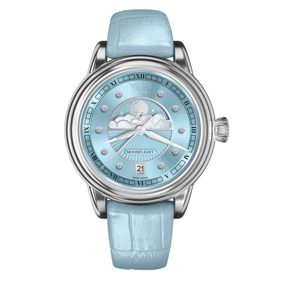 Dámské hodinky Aviator Douglas Moonflight Diamond Edition V.1.33.0.359.4, Verze: modrá 