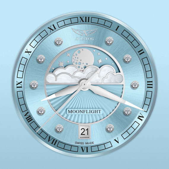 Dámské hodinky Aviator Douglas Moonflight Diamond Edition V.1.33.0.359.5, Verze: modrá3 , 4 image