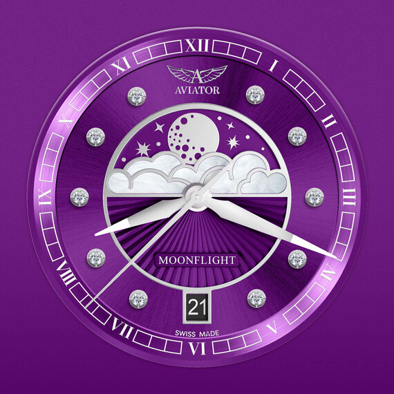 Dámské hodinky Aviator Douglas Moonflight Diamond Edition V.1.33.0.361.4, Verze: fialová , 4 image