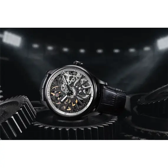 Pánské hodinky Aerowatch Renaissance Skeleton Wheel A 50981 NO25, Verze: černá , 2 image