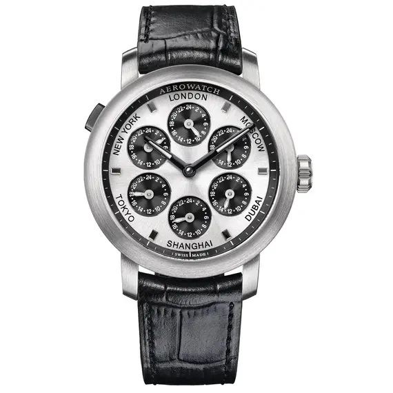 Pánské hodinky Aerowatch Renaissance 7 Time Zones A 51974 AA03, Verze: černá 
