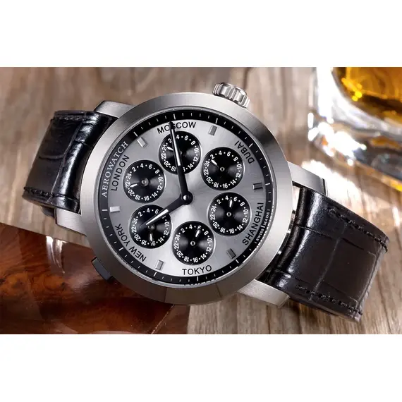 Pánské hodinky Aerowatch Renaissance 7 Time Zones A 51974 AA03, Verze: černá , 4 image