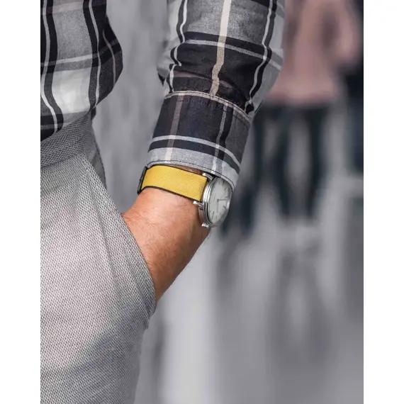 Řemínek Hirsch Arne Limited Edition žlutý 20 L - 120/80, Verze: žlutá, Šířka řemínku: 20, Šířka u spony: 18, Délka řemínku: L - 120/80 , 4 image