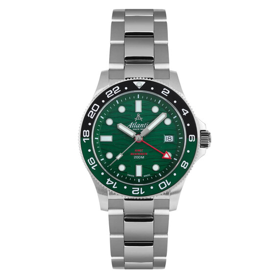 Pánské hodinky Atlantic Mariner GMT 81576.41.79GMT, Verze: zelená 
