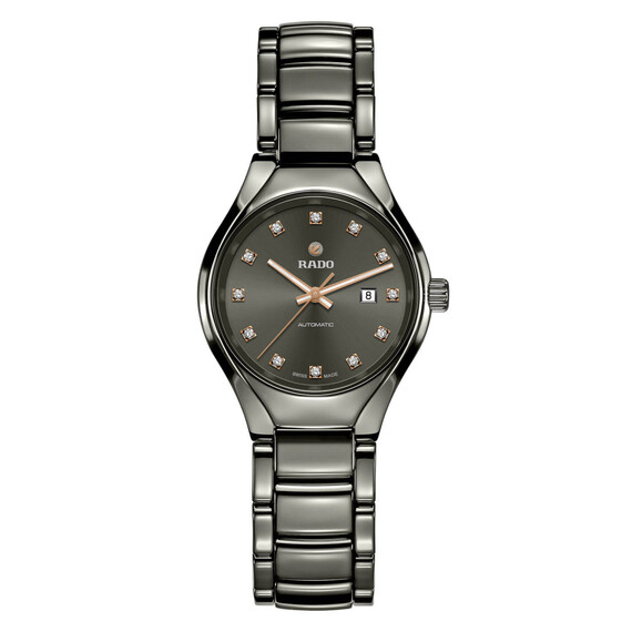Dámské hodinky Rado True Diamonds Automatic Lady R27243732, Verze: šedá 