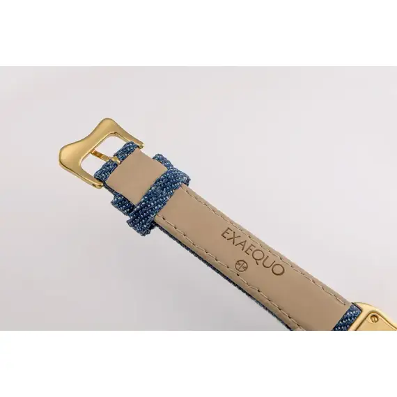 Pánské hodinky Exaequo Melting Watch PVD Rose Gold Aging Denim Jeans EX0002.0012, Verze: modrá , 4 image