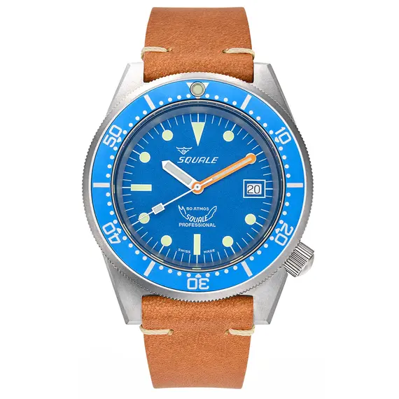 Pánské hodinky Squale 1521 Blue Blasted 1521BLUEBL.PC, Verze: hnědá 