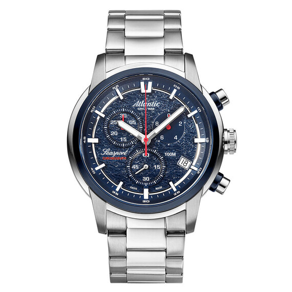 Pánské hodinky Atlantic Seaport ND Chronograph 87466.47.51, Verze: modrá2 