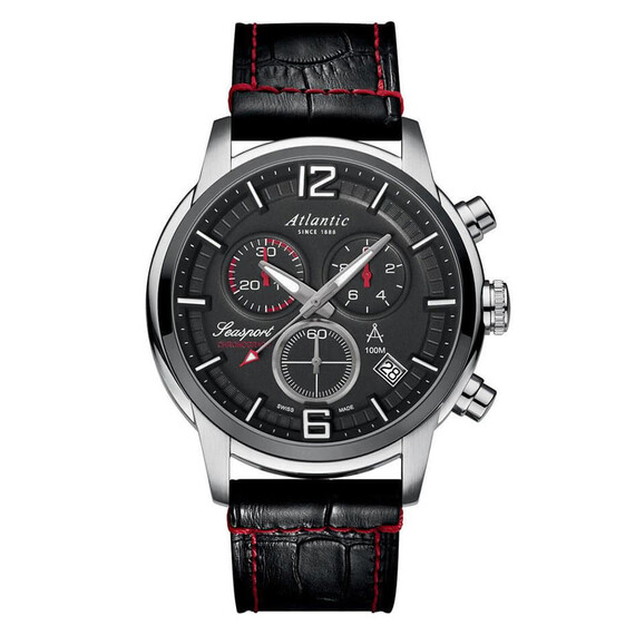 Pánské hodinky Atlantic Seasport Chronograph 87461.42.45, Verze: černá 