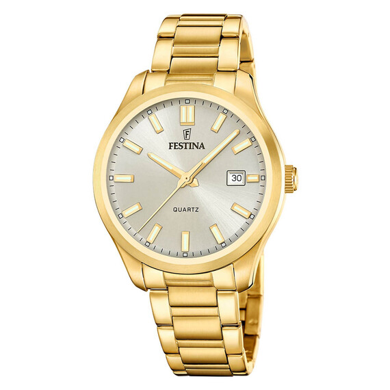 Pánské hodinky Festina Classic F20740/1, Verze: žluté zlato 