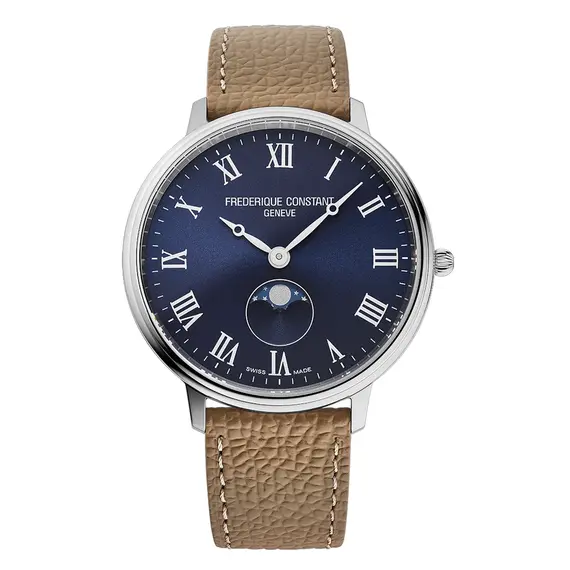 Pánské hodinky Frederique Constant Classics Quartz Moonphase FC-206RN3S6, Verze: modrá 