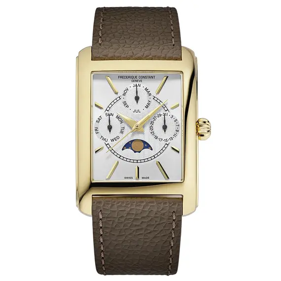 Pánské hodinky Frederique Constant Classics Carree Calendar Moonphase FC-265S4C5, Verze: žluté zlato 
