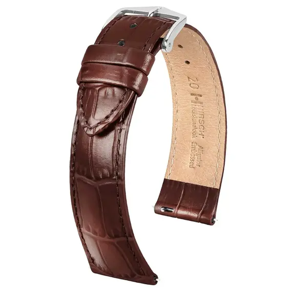 Řemínek Hirsch Louisianalook hnědý 18 mm, Verze: hnědá, Šířka řemínku: 18, Šířka u spony: 16, Délka řemínku: L - 120/80 