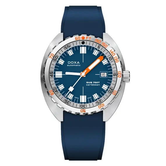 Pánské hodinky Doxa SUB 750T Caribbean 825.10.201.32, Verze: modrá 