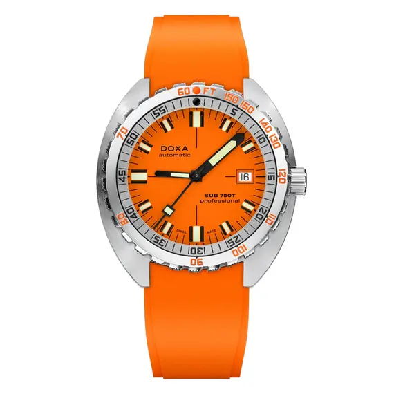 Pánské hodinky Doxa SUB 750T Professional 825.10.351.21, Verze: oranžová 