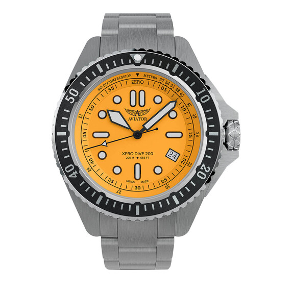 Pánské hodinky Aviator XPRO DIVE 200 V.1.42.0.375.5, Verze: oranžová 
