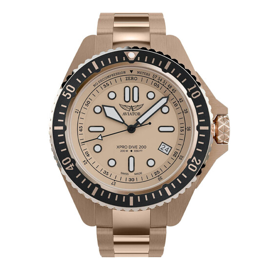 Pánské hodinky Aviator XPRO DIVE 200 V.1.42.2.374.5, Verze: růžové zlato2 