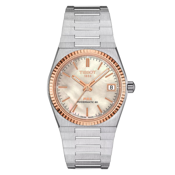 Dámské hodinky Tissot PRX Powermatic 80 Powermatic 80 Steel & 18K Gold T931.207.41.111.00, Verze: stříbrná3 