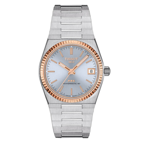 Dámské hodinky Tissot PRX Powermatic 80 Powermatic 80 Steel & 18K Rose Gold T931.207.41.351.00, Verze: růžové zlato 