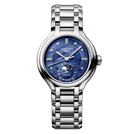 Dámské hodinky Longines PrimaLuna Moonphase L8.126.4.97.6, Verze: modrá3 