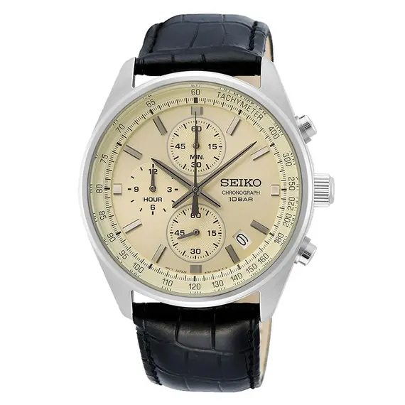 Pánské hodinky Seiko Chronograph SSB383P1, Verze: béžová, krémová 