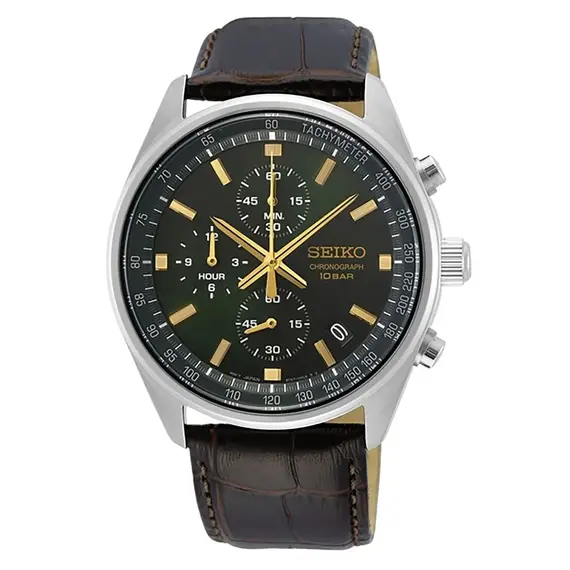 Pánské hodinky Seiko Chronograph SSB385P1, Verze: zelená 