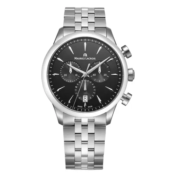 Hodinky Maurice Lacroix 1975 Quartz Chronograph 751038-SS002-330-1, Verze: černá 