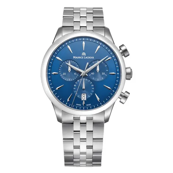 Hodinky Maurice Lacroix 1975 Quartz Chronograph 751038-SS002-430-1, Verze: modrá 