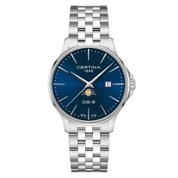Pánské hodinky Certina DS-8 Moonphase Gent C045.423.11.041.00, Verze: modrá 